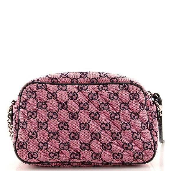 Gucci GG Marmont Shoulder Bag Diagonal Quilted GG Canvas Small Pink - Picture 3 of 8